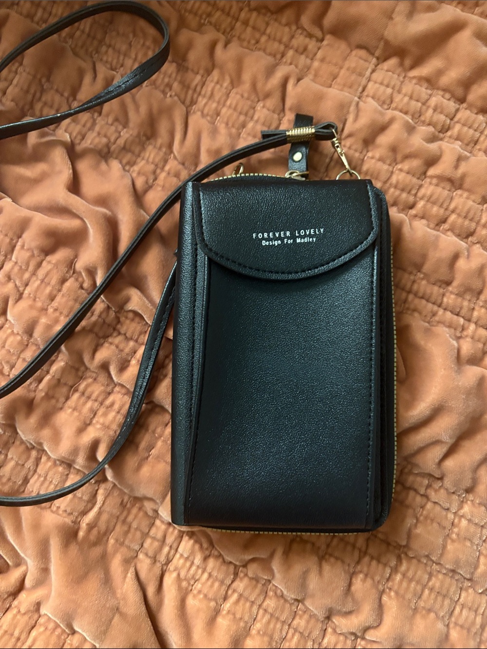 Forever Lovely Black Crossbody Phone Bag